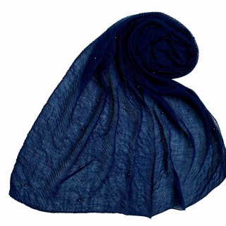 Premium Crush Diamond Stole - Navy Blue